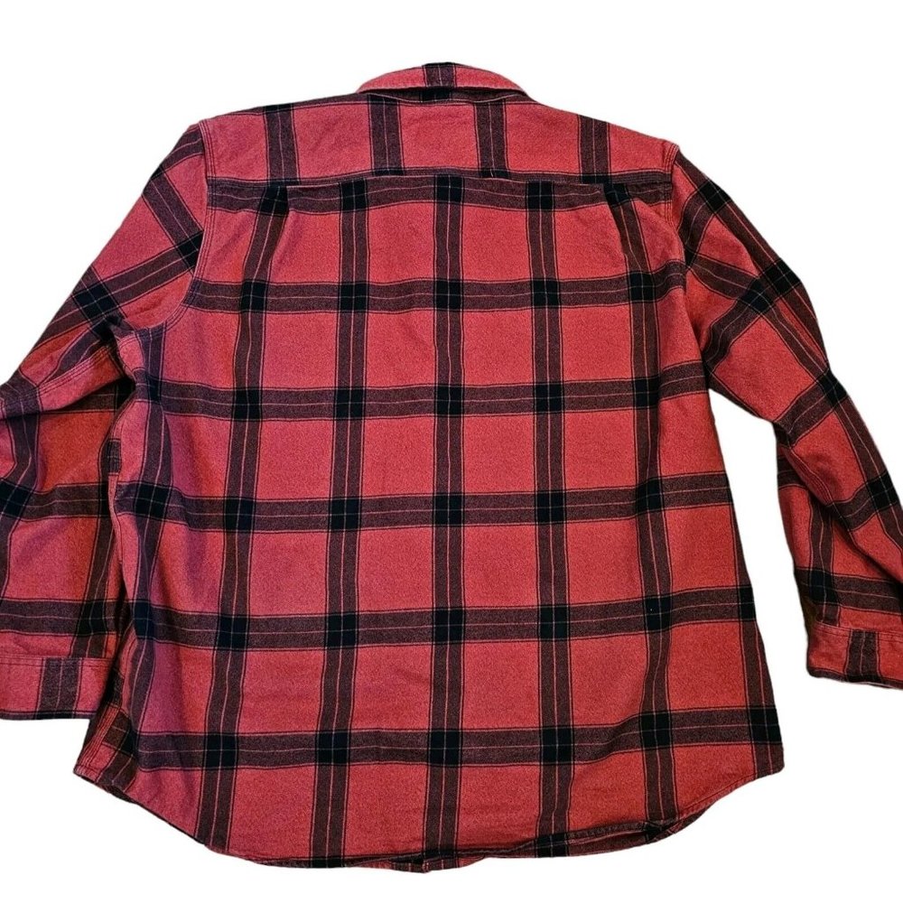 Carhartt Red and Black Plaid Flannel Button Down Shirt - Picture 2 of 11